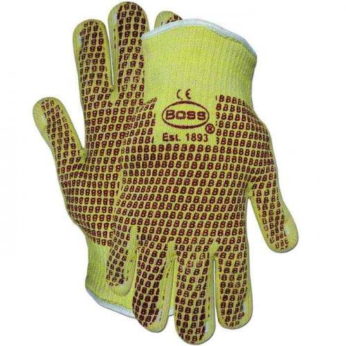 PIP 1TN4100KB, Boss®, Aramid / Cotton Seamless Knit Hot Mill Glove with Cotton Liner and Double-Sid